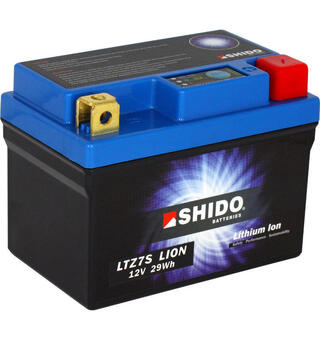 Shido LTZ7S Lithium - 12V ATV/MC/Snøscooter Batteri 12V, 2.4Ah 30Wh, 113x69x105